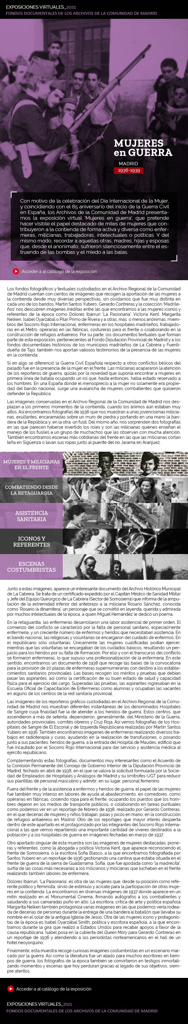 La Comunidad de Madrid presenta la exposición virtual ‘Mujeres en guerra’