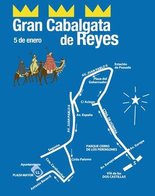 Recorrido de la Cabalgata de Reyes en Pozuelo de Alarcón.