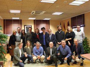 Los periodistas con Susana Pérez Quislant, Félix Alba y los compañeros del Gabinete de Prensa, Laura y Pablo.