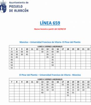 El Ayuntamiento de Pozuelo de Alarcón y el Consorcio Regional de Transportes anuncian la ampliación de la línea 659