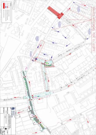 El Ayuntamiento informa de cortes de tráfico en las calles Norte y Las Flores, en el centro de la ciudad