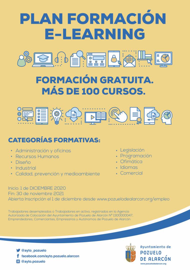 El Ayuntamiento pone en marcha una nueva edición del plan de Formación e-Learning con más de un centenar de cursos