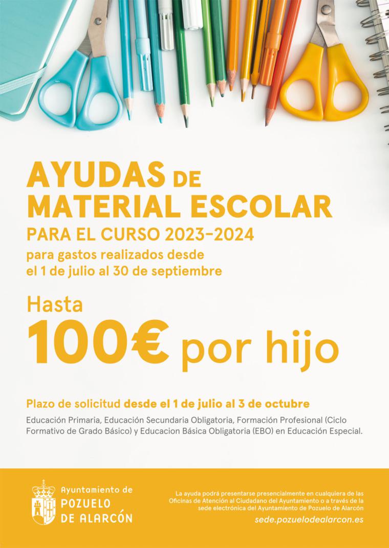Hasta el 3 de octubre se pueden solicitar las ayudas directas de 100 euros por hijo para material escolar