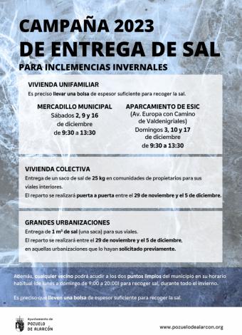 El Ayuntamiento de Pozuelo comienza la campaña de entrega de sal gratuita de cara a posibles heladas