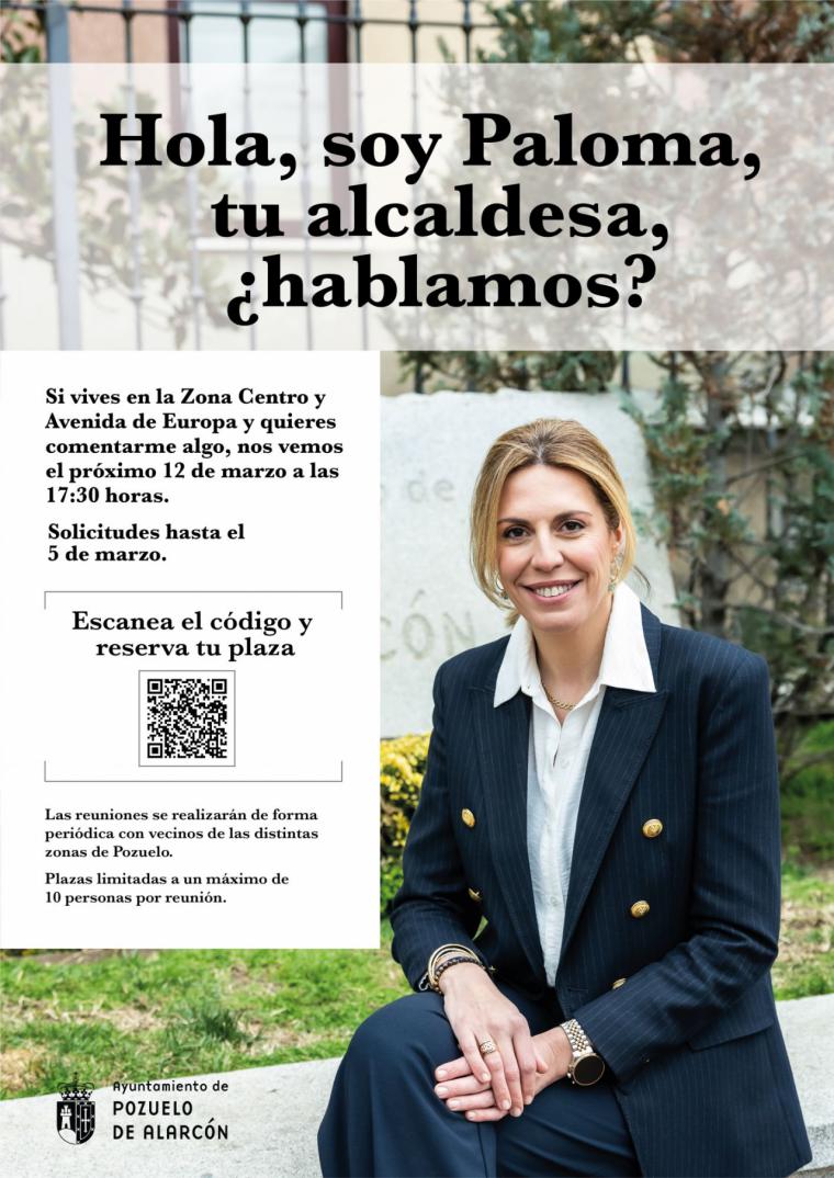 Los vecinos de la zona Centro y Avenida de Europa podrán reunirse con la alcaldesa el próximo 12 de marzo para trasladarle sus inquietudes y sugerencias