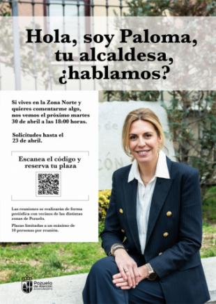 La alcaldesa se reunirá con los vecinos de la zona Norte el próximo 30 de abril dentro de sus encuentros “Hola, soy Paloma, tu alcaldesa, ¿hablamos?”