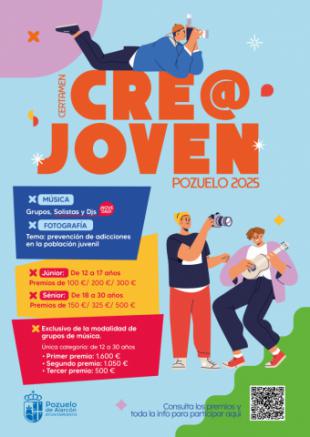 El Ayuntamiento de Pozuelo de Alarcón lanza el Certamen CRE@ 2.0 Pozuelo 2025 para jóvenes creativos