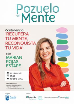 Marian Rojas Estapé inaugurará el ciclo de charlas Pozuelo en Mente con enfoque en la salud mental