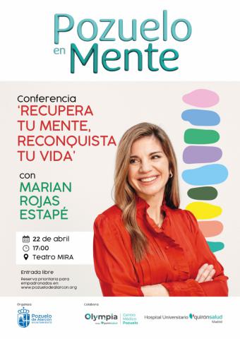 Marian Rojas Estapé inaugurará el ciclo de charlas Pozuelo en Mente con enfoque en la salud mental