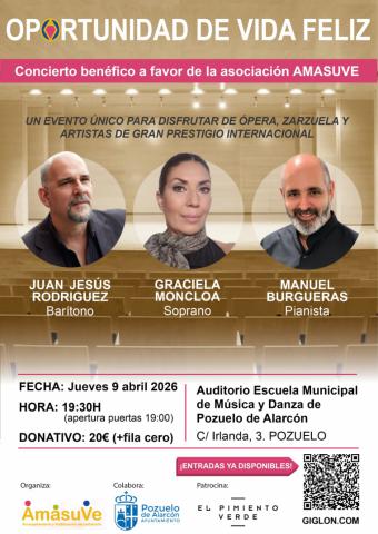 Pozuelo de Alarcón acoge el Concierto Benéfico ‘Oportunidad de Vida Feliz’ en apoyo a AMASUVE