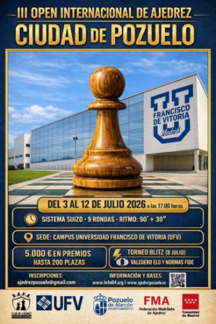 Pozuelo de Alarcón acoge del 3 al 12 de julio el III Open Internacional de Ajedrez