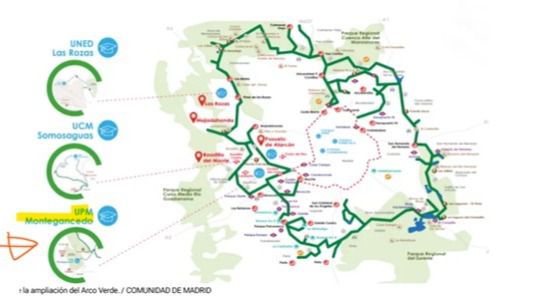 El Arco Verde de la Comunidad de Madrid queda supeditado a la aprobación de Montegancedo