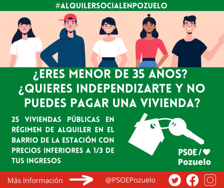 El PSOE de Pozuelo sale a la calle para difundir el acuerdo de construcción de vivienda pública en régimen de alquiler para familias y jóvenes