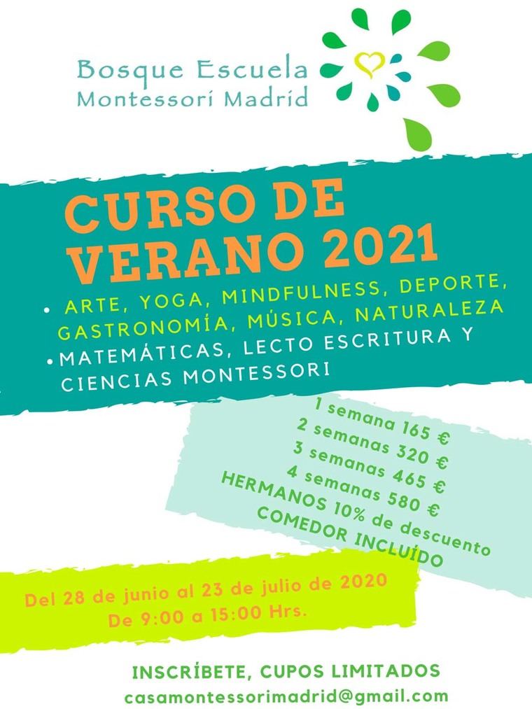 Curso de verano en Bosque Escuela Montessori Madrid (Urbanización La Florida)