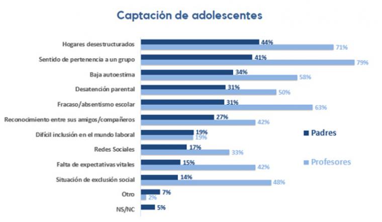 1 de cada 3 profesores afirma tener a pandilleros en sus centros y ha recibido petición de ayuda por parte de alumnos