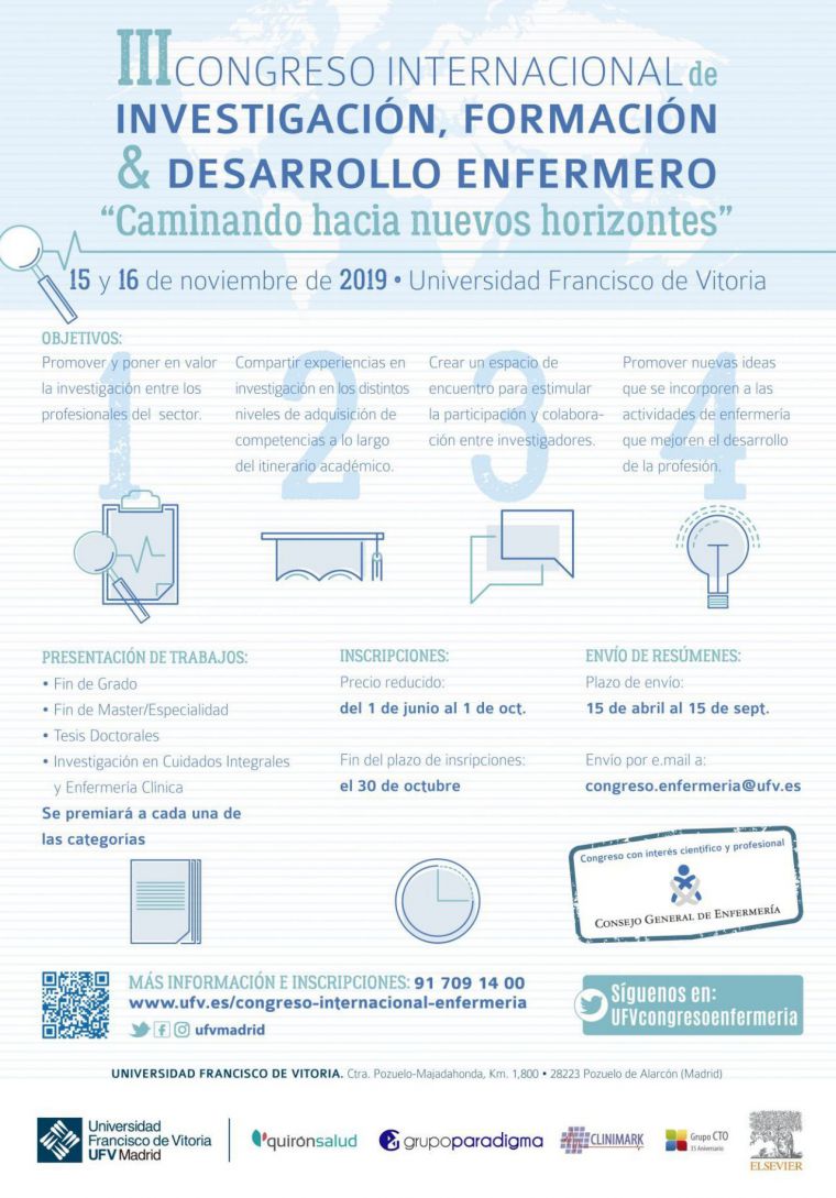 La Universidad Francisco de Vitoria (Madrid) acoge el III Congreso Internacional de investigación, formación y desarrollo enfermero