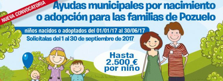 Ayudas municipales por Nacimiento o Adopción para las familias de Pozuelo