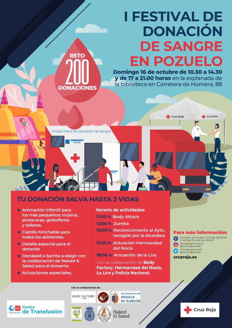 La unidad de extracción de sangre de Crus Roja organiza el Festival de Donación de Sangre de Pozuelo de Alarcón