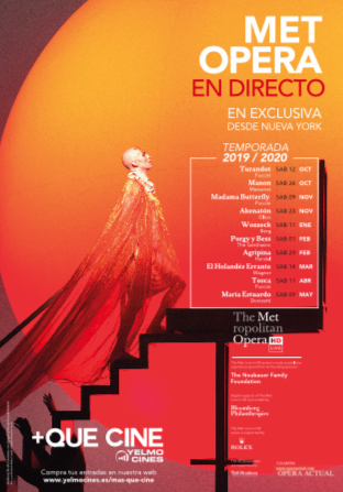 La nueva temporada MET ÓPERA 2019 / 2020 regresa en directo a Yelmo Cines gracias a +Que Cine, su ventana de contenidos alternativos