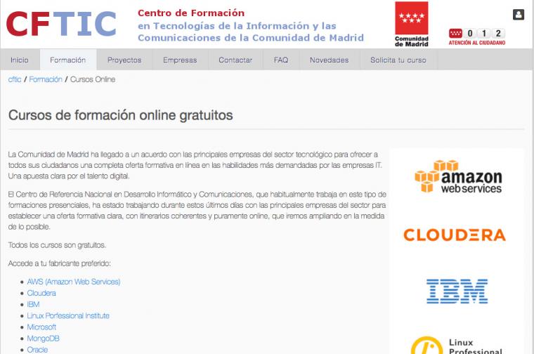 La Comunidad de Madrid colabora con empresas del sector tecnológico para ofrecer cursos online gratuitos