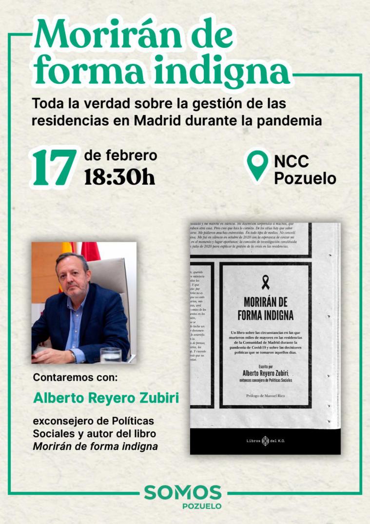 Alberto Reyero vendrá a Pozuelo a hablar de la gestión de las residencias durante la pandemia