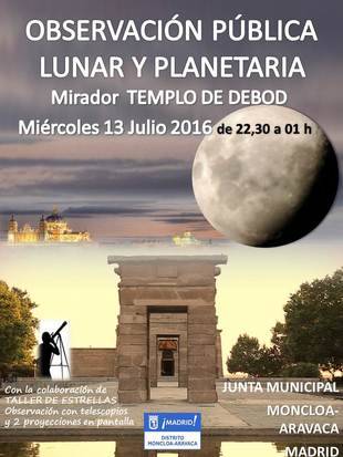 Moncloa-Aravaca organiza una observación lunar y planetaria