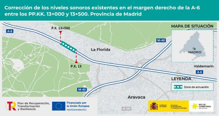 En Aravaca se instalarán pantallas con el objetivo de disminuir el ruido en la A-6