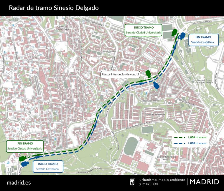 A partir del 15 de enero, los radares del tramo de Sinesio Delgado empezarán a multar