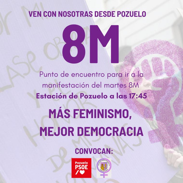 El PSOE de Pozuelo defiende la agenda feminista con motivo del 8 de marzo