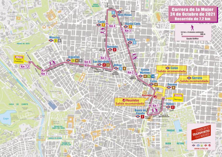 La Comunidad de Madrid pone en marcha un dispositivo especial de transporte para la XVII edición de la Carrera de la Mujer
