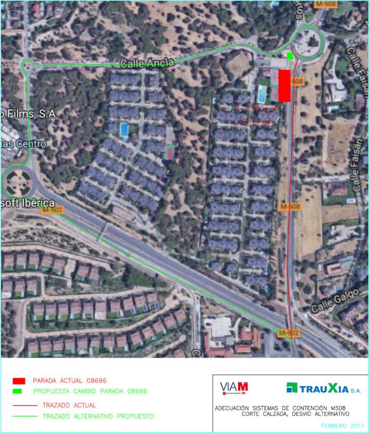 Cortes por las obras del puente de la carretera M-508 sobre la M-502