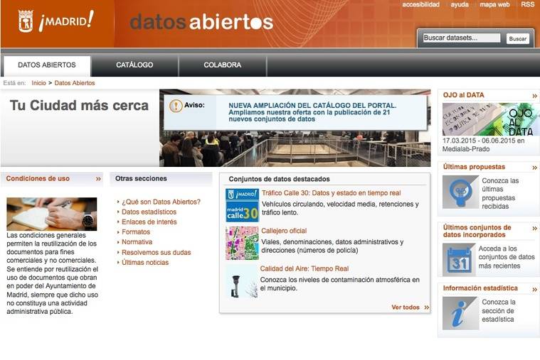 Primer aniversario del Portal de Datos Abiertos de Madrid