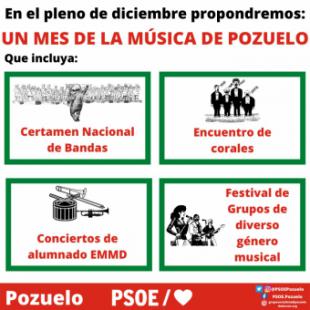 El PSOE de Pozuelo propone la celebración de un ‘Mes de la Música’