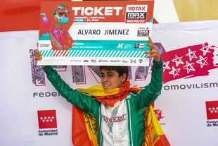 El piloto de Pozuelo de Alarcón, Álvaro Jiménez, a falta de una carrera, ya es campeón madrileño de karting