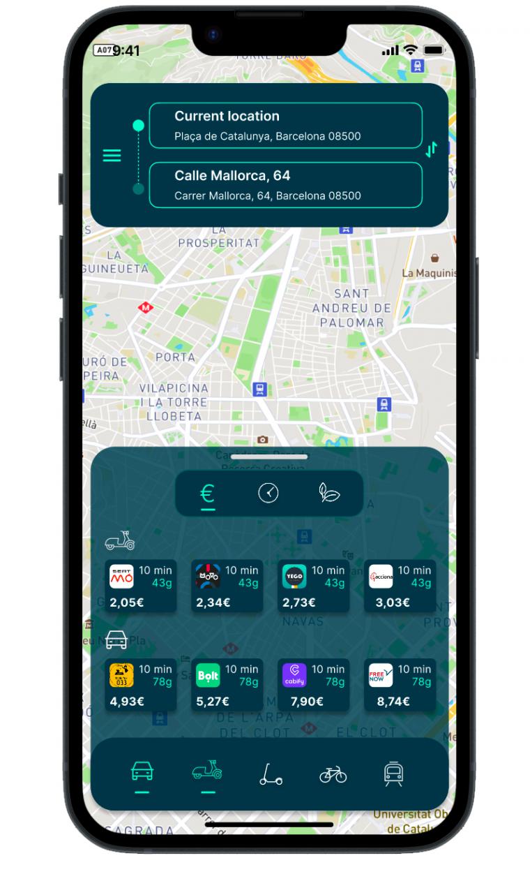 Antes de escoger un medio de transporte, compara precio desde una misma App