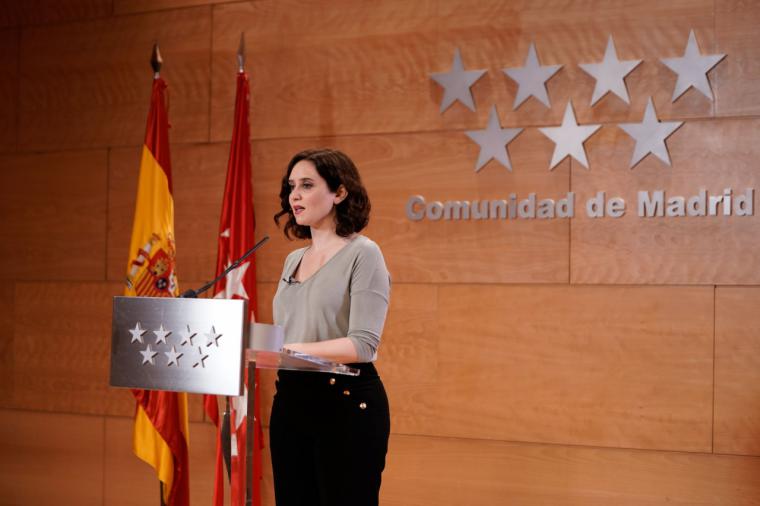 Declaración de Isabel Díaz Ayuso, presidenta de la Comunidad de Madrid