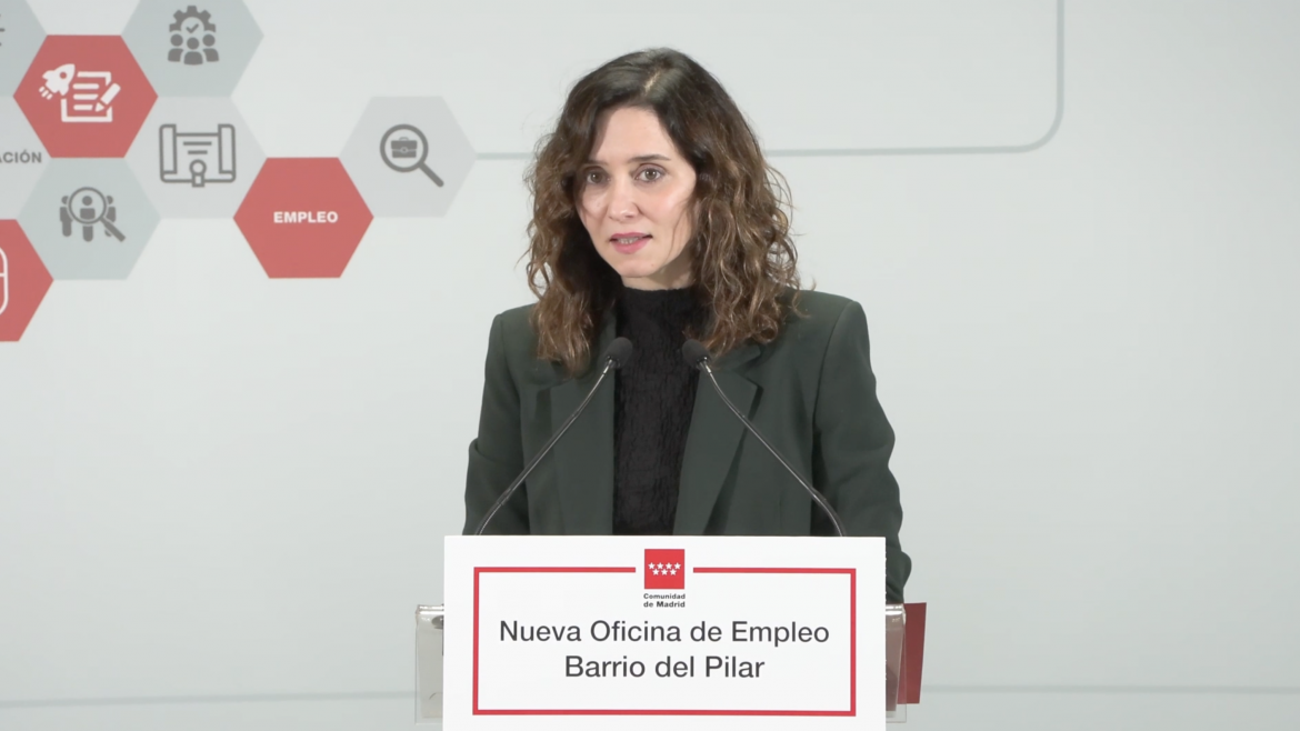 Díaz Ayuso anuncia un nuevo modelo de productividad por objetivos para el personal de las Oficinas de Empleo