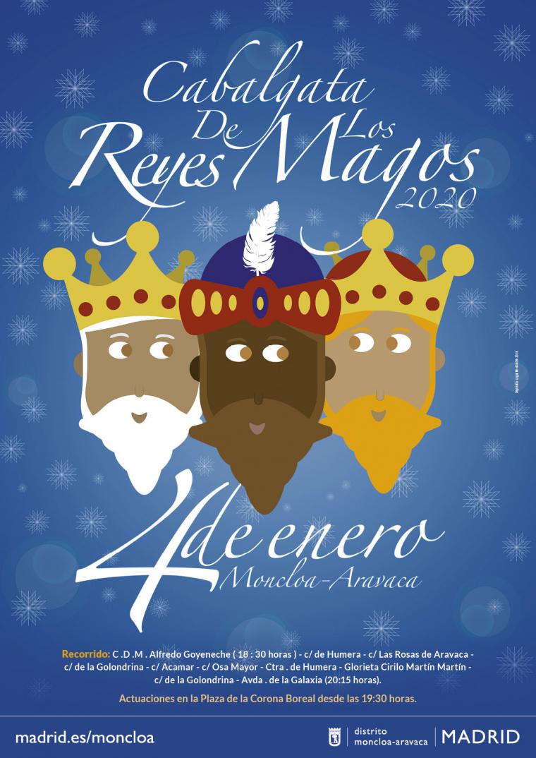 Cabalgata de los Reyes Magos por las calles de Aravaca.