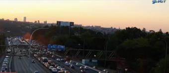 Accidente en el carril Bus-VAO de la A-6, a la altura de Aravaca, complica la circulación esta mañan