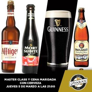 Catas de cerveza con Maridaje en O´Hara´s