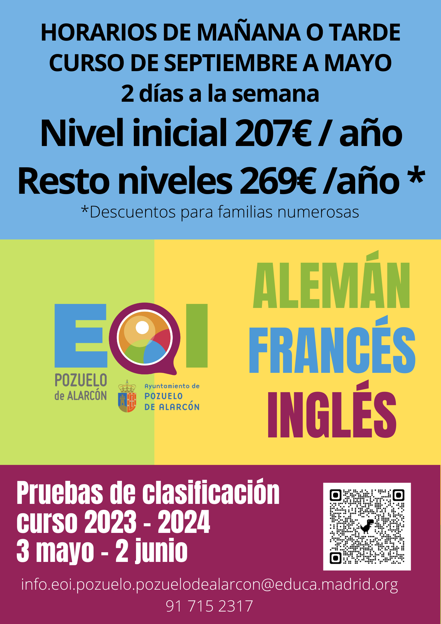 ¿Quieres estudiar en EOI de Pozuelo de Alarcón? Comienzan las pruebas de nivel