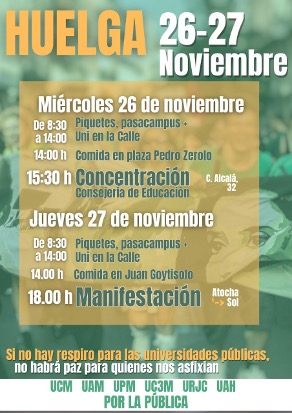 HUELGA UNIVERSITARIA, 26 y 27 de noviembre