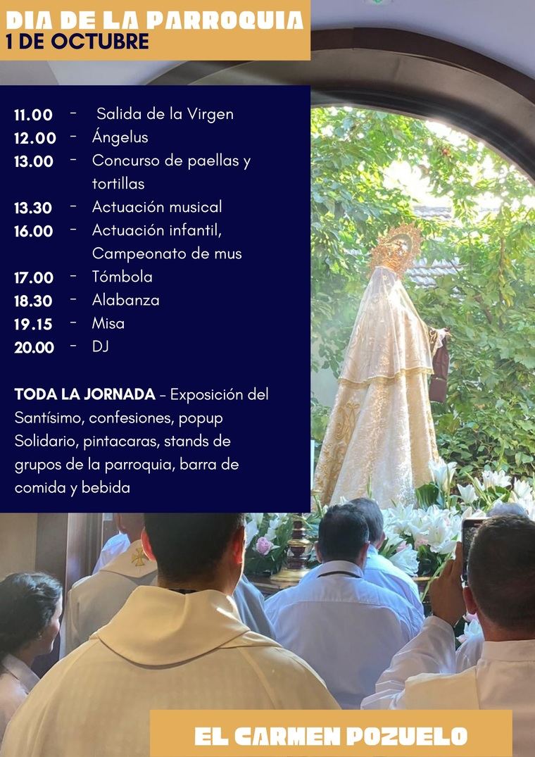 “Ponle cara a la parroquia”: El Carmen de Pozuelo sale a la calle para festejar con sus vecinos