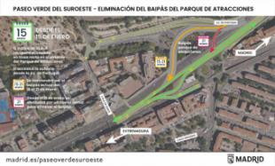 Soterramiento de la A-5: se simplifica el trazado para el tráfico rodado con la eliminación del desvío en curva del Parque de Atracciones