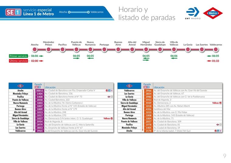 La EMT pone en marcha un servicio especial de autobuses durante las obras de la L1 del metro