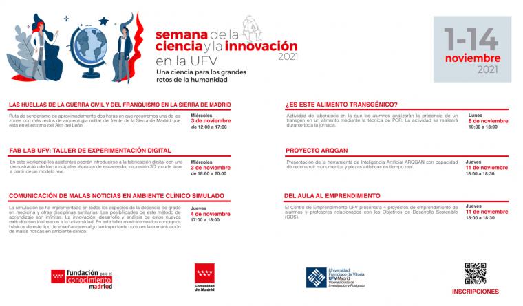 La Universidad Francisco de Vitoria (Madrid) acoge una nueva edición de la Semana de la Ciencia y la Innovación 2021 con actividades presenciales