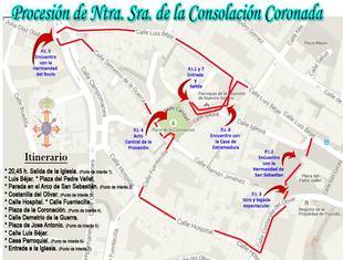 Recorrido de la Procesión de la Virgen de la Consolación 2015