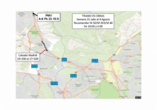 Cortes por obras de rehabilitación del firme en la A 6 durante cuatro semanas